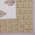 Rudra Bazaar Purple Gold 210 TC Cotton Double King Bedsheet With 2 Pillow Covers