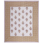 Rudra Bazaar Purple Gold 210 TC Cotton Double King Bedsheet With 2 Pillow Covers