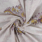 Rudra Bazaar Purple Gold 210 TC Cotton Double King Bedsheet With 2 Pillow Covers