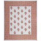 Rudra Bazaar Orange 210 TC Cotton Double King Bedsheet With 2 Pillow Covers