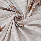 Rudra Bazaar Orange 210 TC Cotton Double King Bedsheet With 2 Pillow Covers