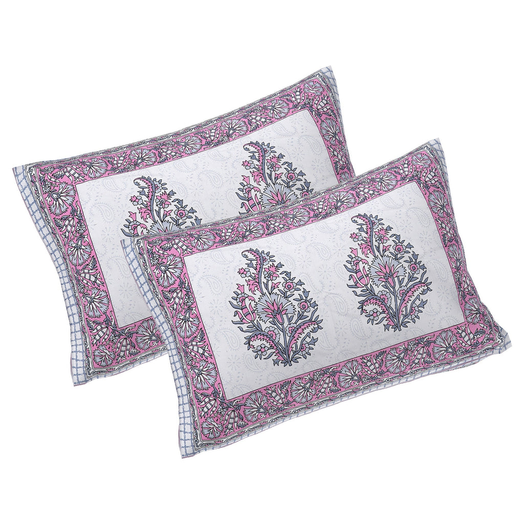 Rudra Bazaar Purple 210 TC Cotton Double King Bedsheet With 2 Pillow Covers