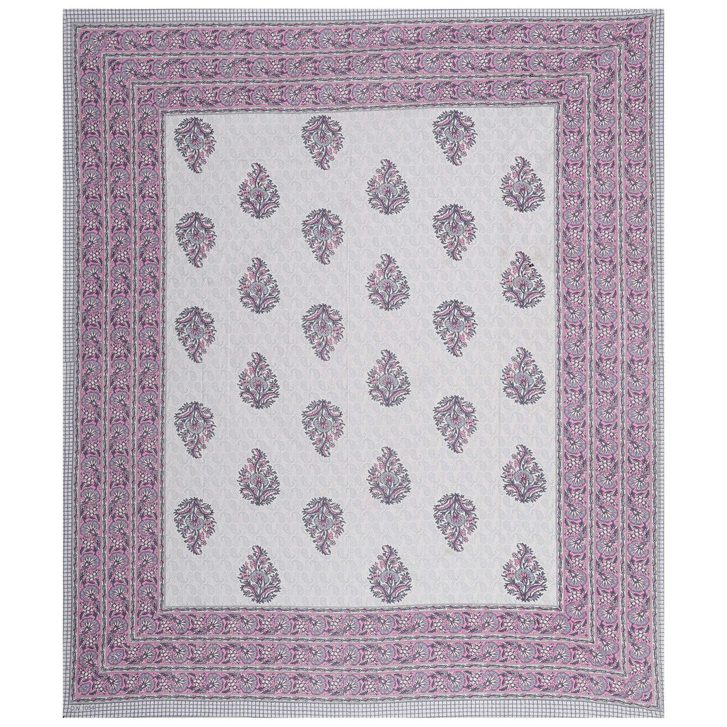 Rudra Bazaar Purple 210 TC Cotton Double King Bedsheet With 2 Pillow Covers