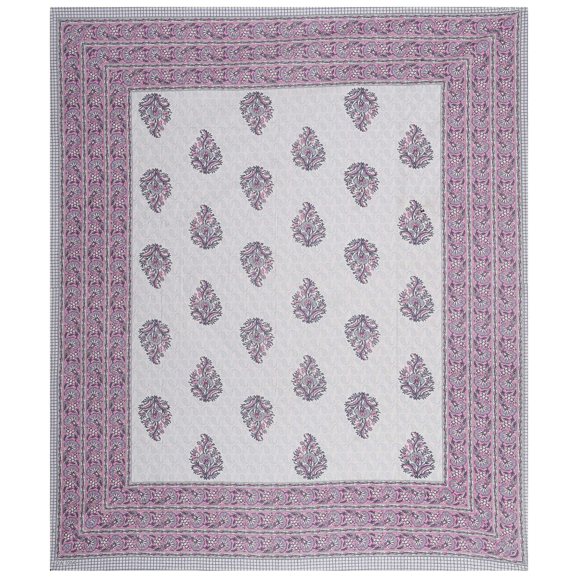 Rudra Bazaar Purple 210 TC Cotton Double King Bedsheet With 2 Pillow Covers