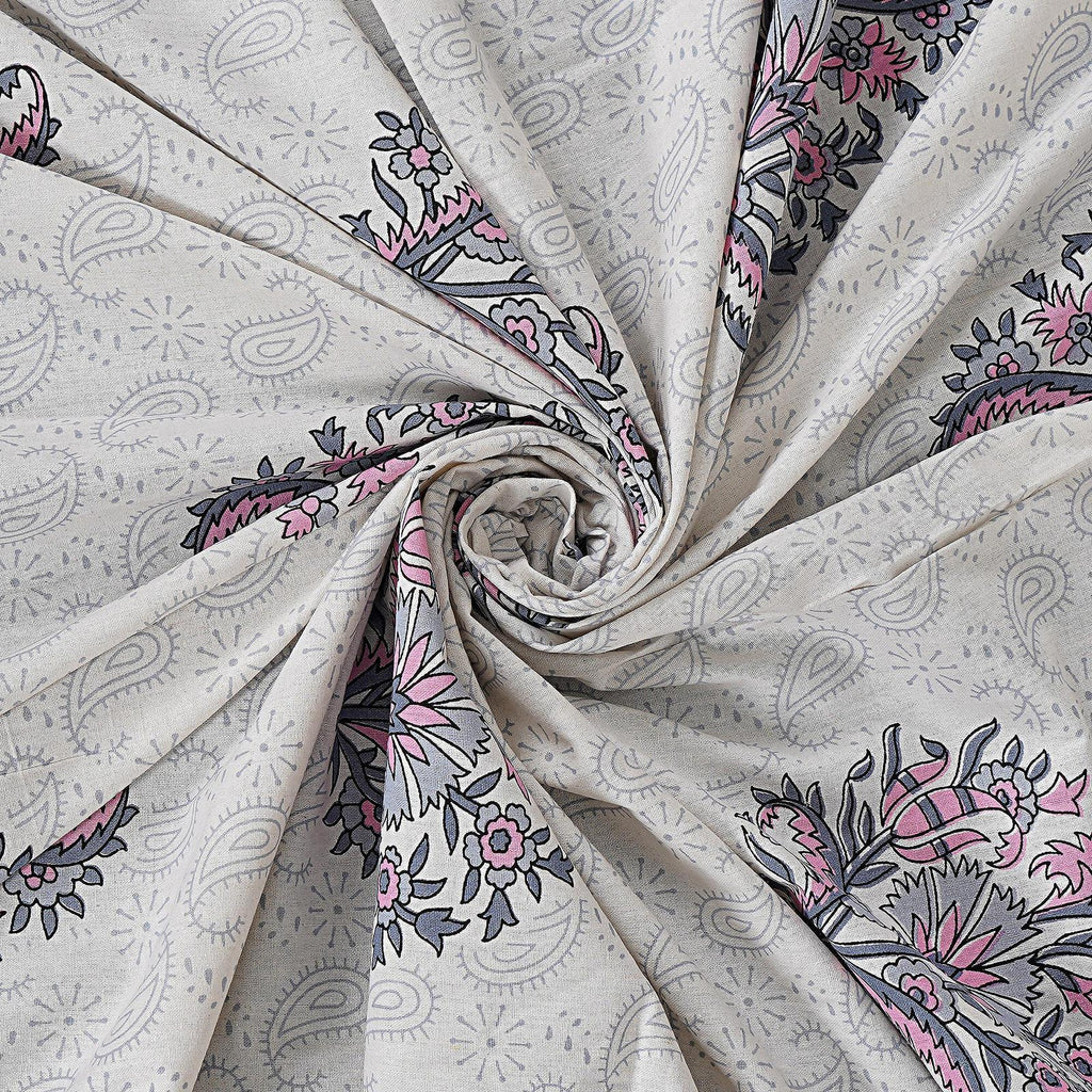 Rudra Bazaar Purple 210 TC Cotton Double King Bedsheet With 2 Pillow Covers