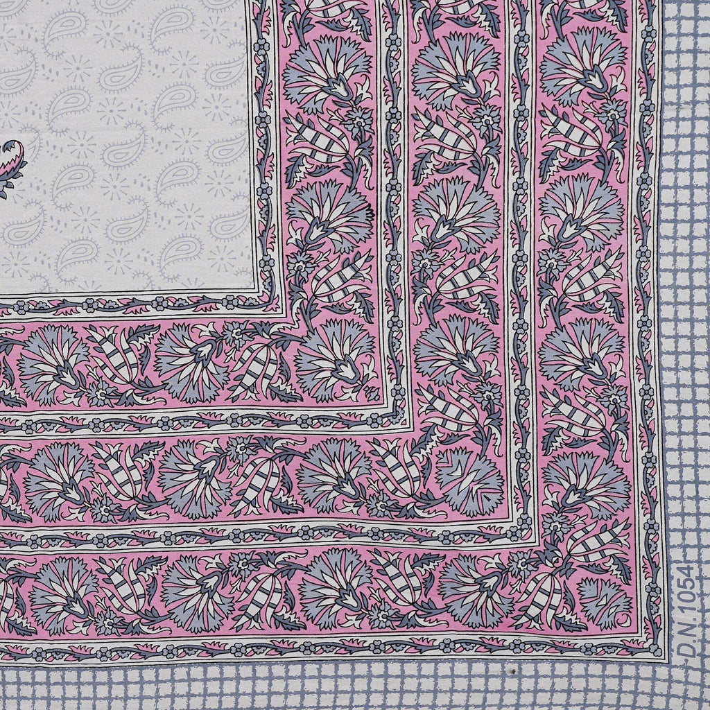 Rudra Bazaar Purple 210 TC Cotton Double King Bedsheet With 2 Pillow Covers