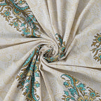 Rudra Bazaar Green 210 TC Cotton Double King Bedsheet With 2 Pillow Covers