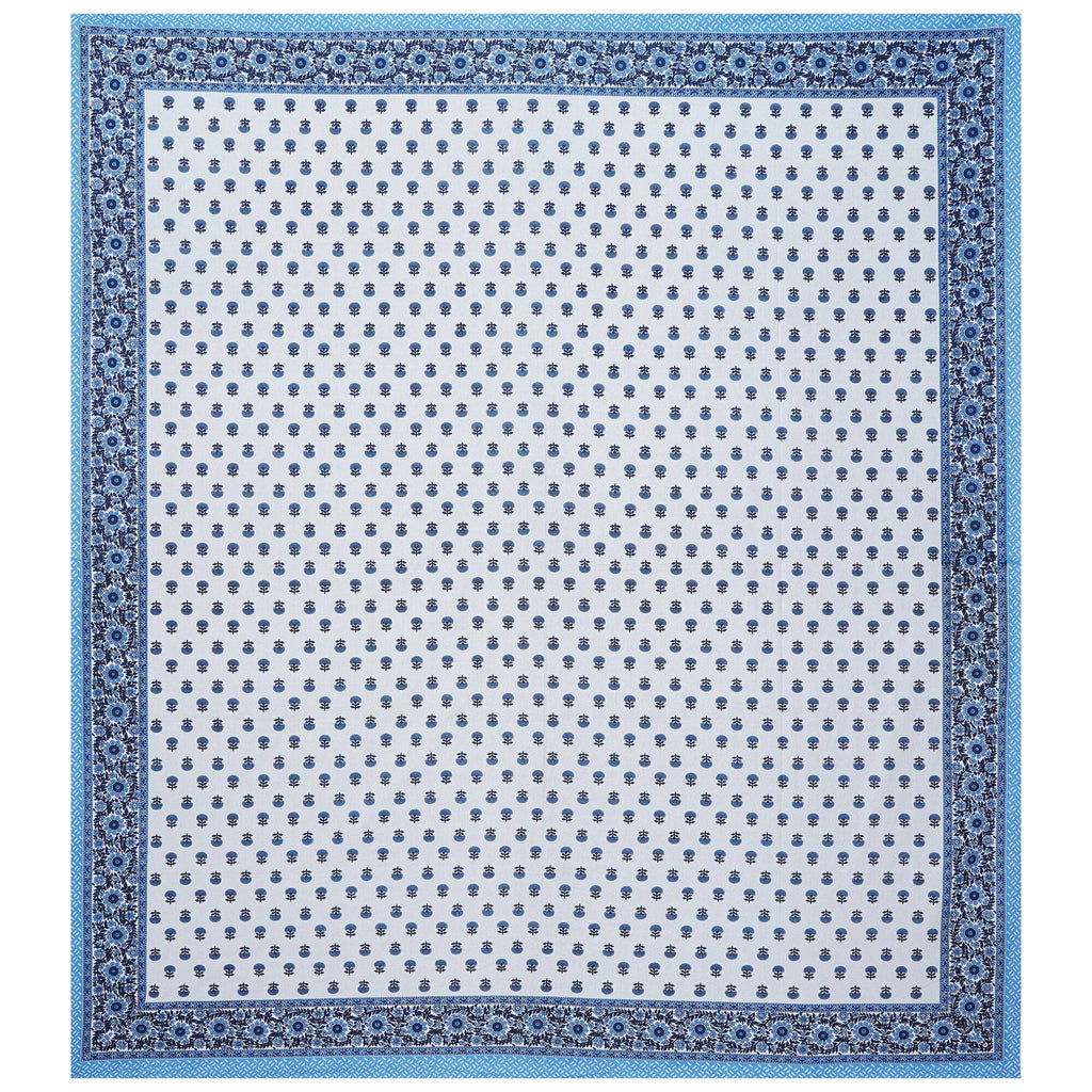 Rudra Bazaar Blue 210 TC Cotton Double King Bedsheet With 2 Pillow Covers