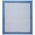 Rudra Bazaar Blue 210 TC Cotton Double King Bedsheet With 2 Pillow Covers