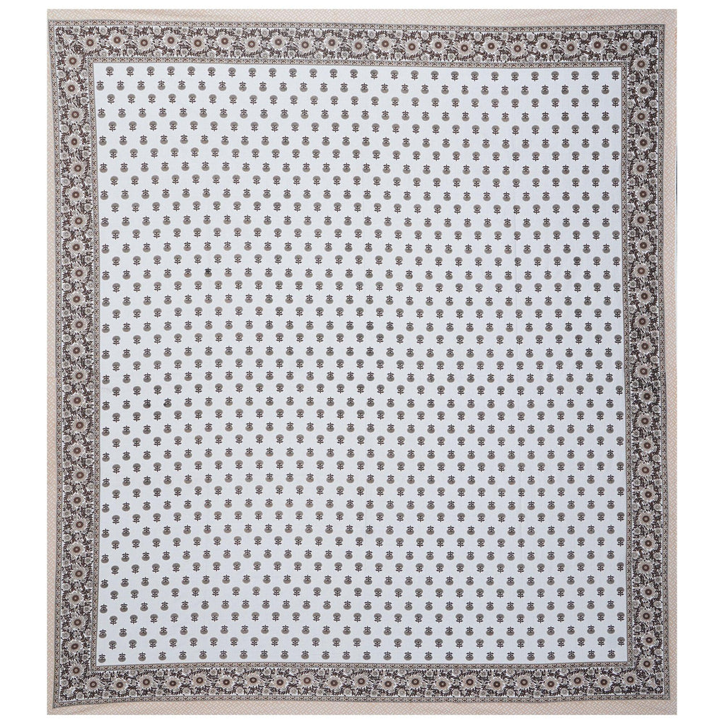 Rudra Bazaar Brown 210 TC Cotton Double King Bedsheet With 2 Pillow Covers