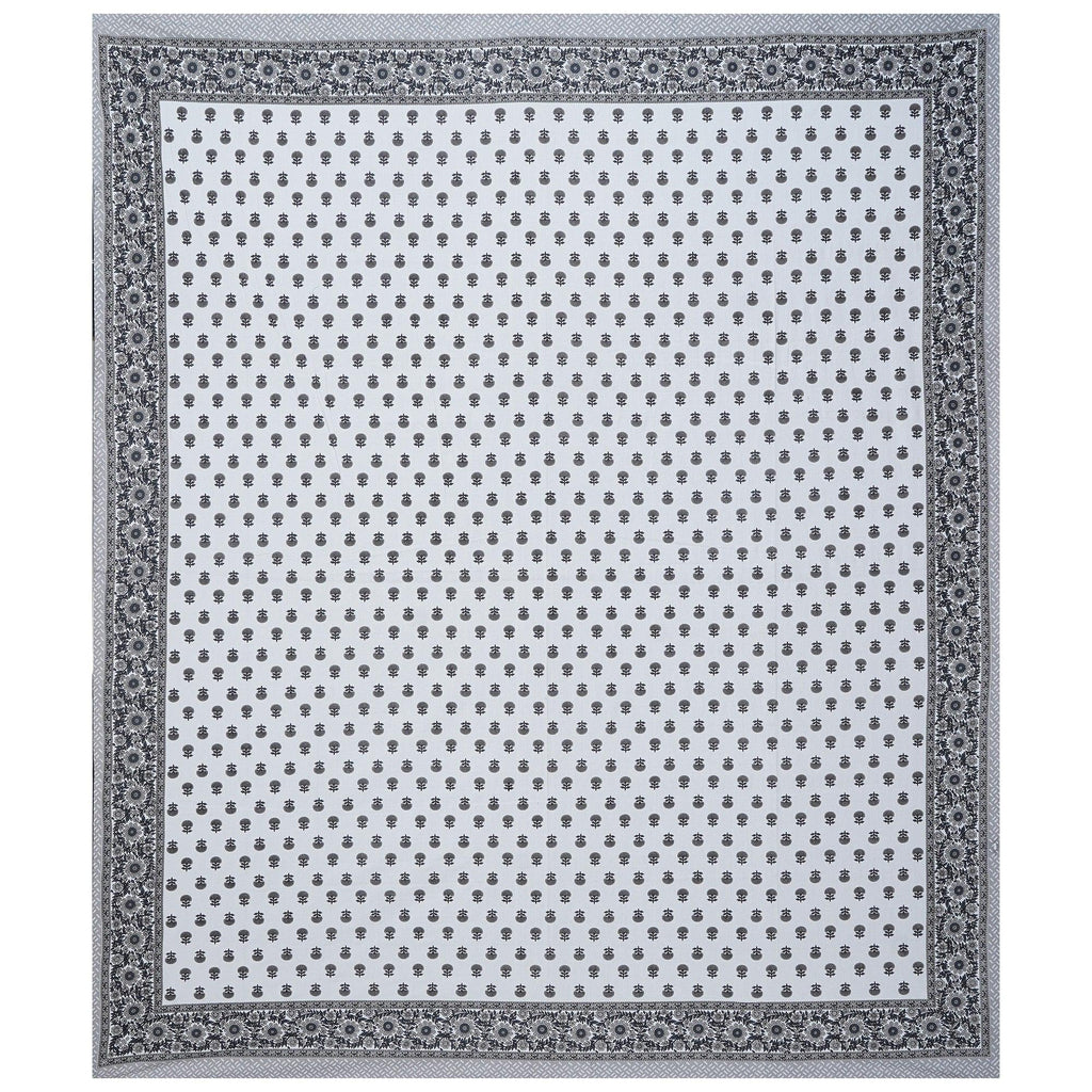 Rudra Bazaar Grey 210 TC Cotton Double King Bedsheet With 2 Pillow Covers