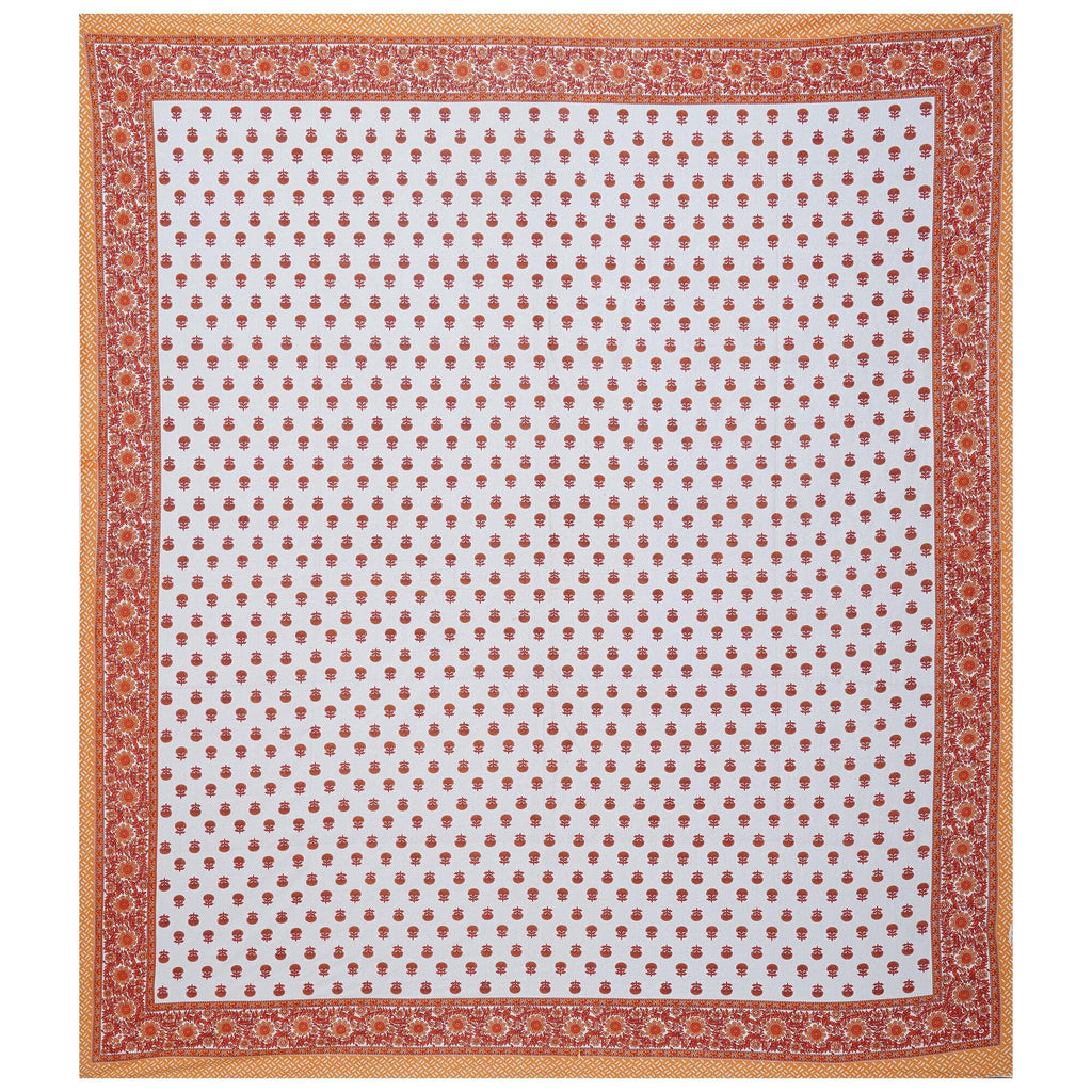 Rudra Bazaar Orange 210 TC Cotton Double King Bedsheet With 2 Pillow Covers