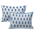 Rudra Bazaar Blue 210 TC Cotton Double King Bedsheet With 2 Pillow Covers