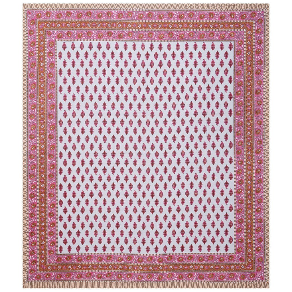 Rudra Bazaar Pink 210 TC Cotton Double King Bedsheet With 2 Pillow Covers