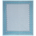 Rudra Bazaar Turquoise Blue 210 TC Cotton Double King Bedsheet With 2 Pillow Covers