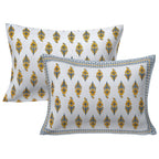 Rudra Bazaar Yellow 210 TC Cotton Double King Bedsheet With 2 Pillow Covers