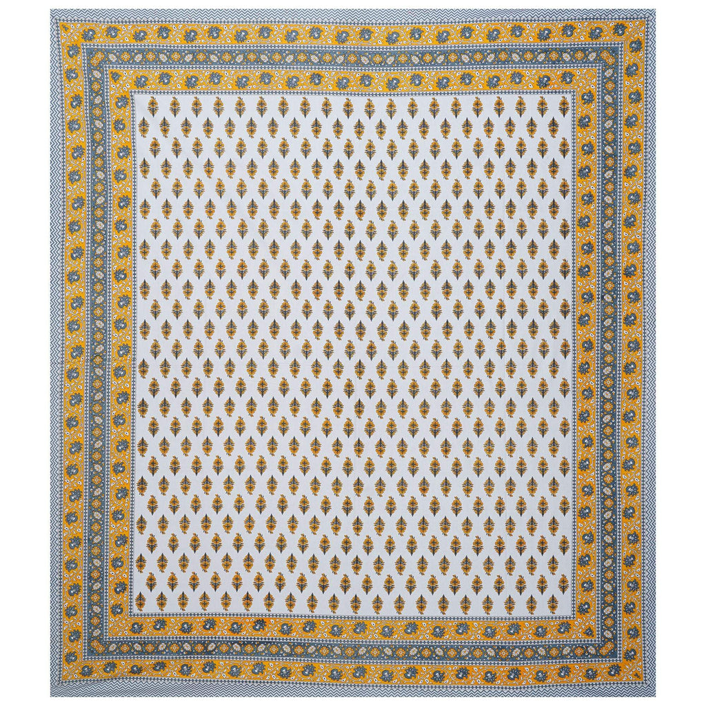 Rudra Bazaar Yellow 210 TC Cotton Double King Bedsheet With 2 Pillow Covers