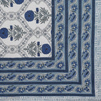 Rudra Bazaar Blue 210 TC Cotton Double King Bedsheet With 2 Pillow Covers