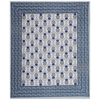 Rudra Bazaar Blue 210 TC Cotton Double King Bedsheet With 2 Pillow Covers