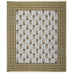 Rudra Bazaar Green 210 TC Cotton Double King Bedsheet With 2 Pillow Covers