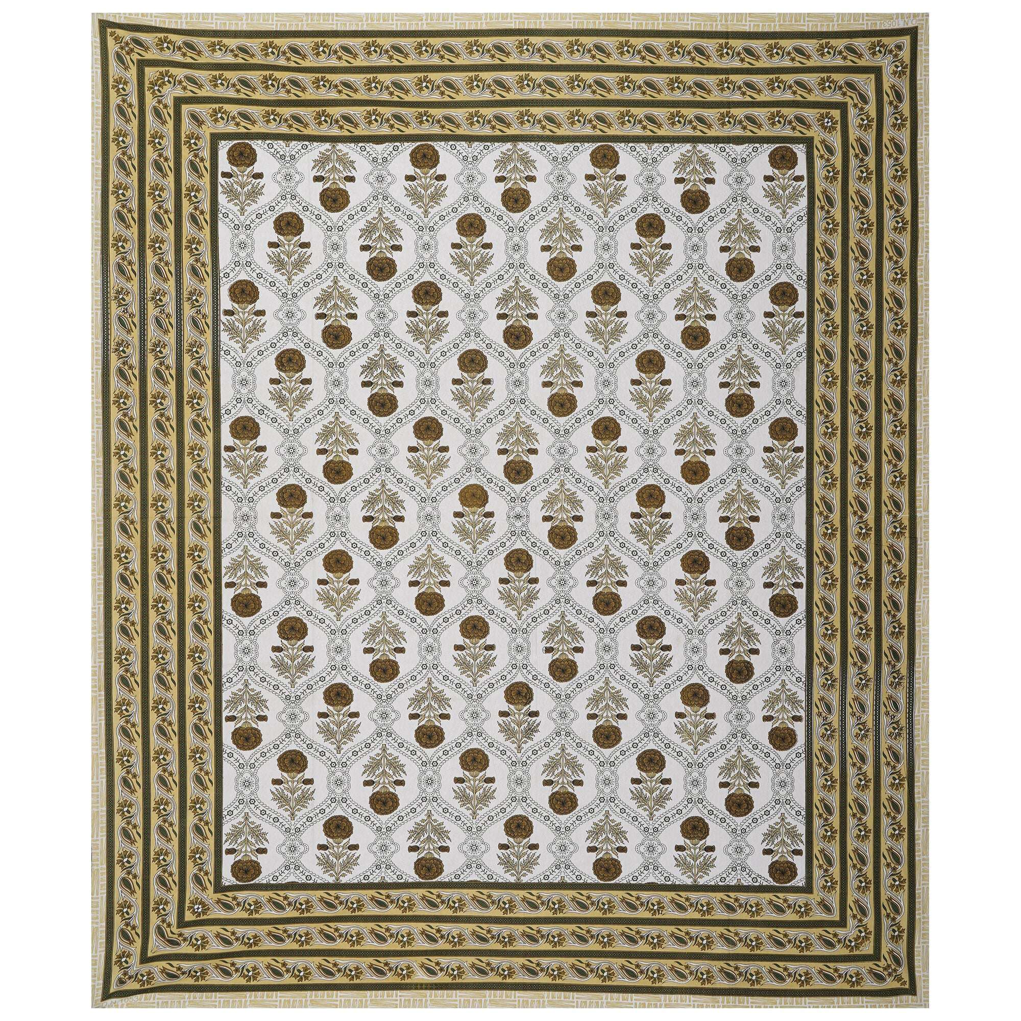 Rudra Bazaar Green 210 TC Cotton Double King Bedsheet With 2 Pillow Covers