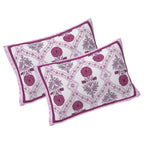 Rudra Bazaar Pink 210 TC Cotton Double King Bedsheet With 2 Pillow Covers