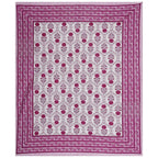 Rudra Bazaar Pink 210 TC Cotton Double King Bedsheet With 2 Pillow Covers