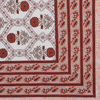 Rudra Bazaar Rust 210 TC Cotton Double King Bedsheet With 2 Pillow Covers