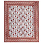 Rudra Bazaar Rust 210 TC Cotton Double King Bedsheet With 2 Pillow Covers