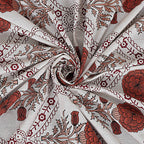 Rudra Bazaar Rust 210 TC Cotton Double King Bedsheet With 2 Pillow Covers