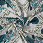 Rudra Bazaar Turquoise Blue 210 TC Cotton Double King Bedsheet With 2 Pillow Covers