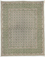 Rudra Bazaar Green 210 TC Cotton Double King Bedsheet With 2 Pillow Covers