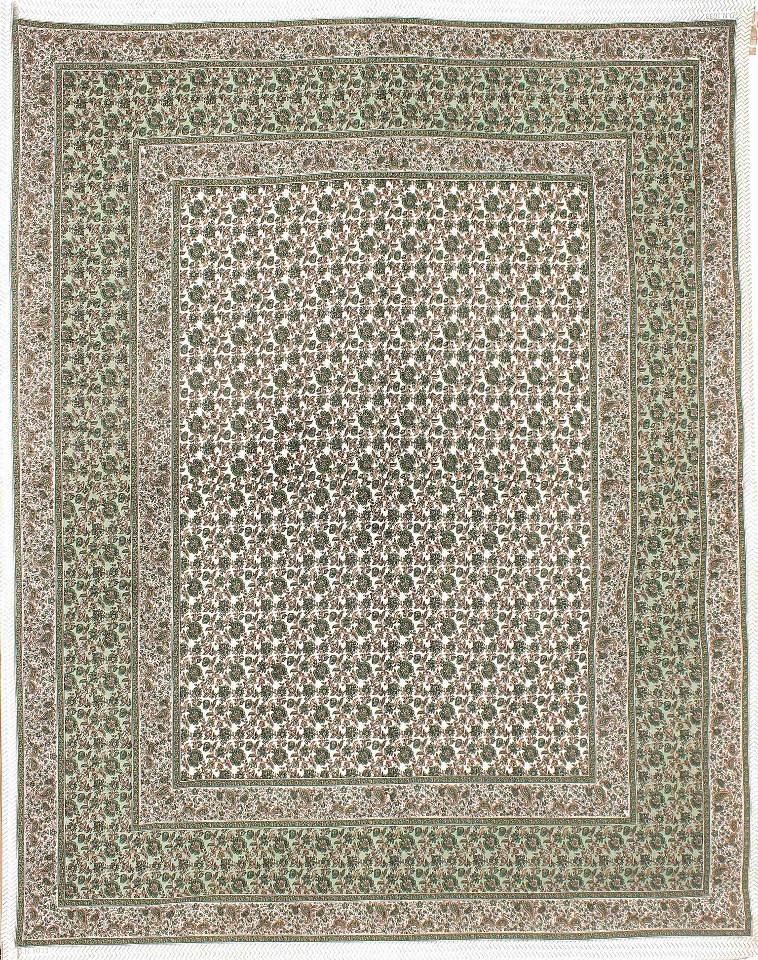 Rudra Bazaar Green 210 TC Cotton Double King Bedsheet With 2 Pillow Covers