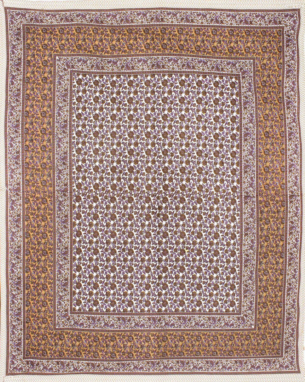 Rudra Bazaar Purple Brown 210 TC Cotton Double King Bedsheet With 2 Pillow Covers