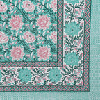 Rudra Bazaar Sea Green 210 TC Cotton Double King Bedsheet With 2 Pillow Covers