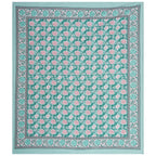 Rudra Bazaar Sea Green 210 TC Cotton Double King Bedsheet With 2 Pillow Covers