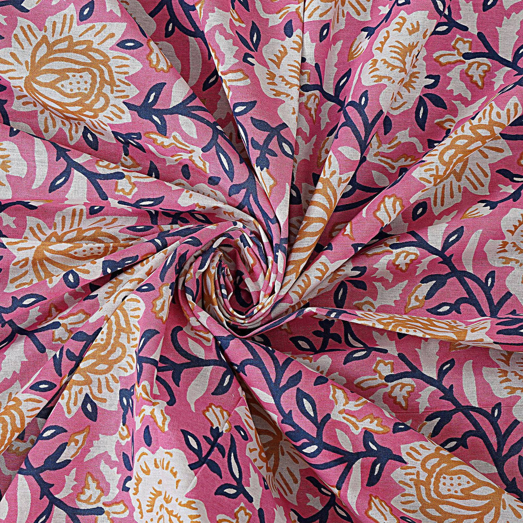 Rudra Bazaar Pink 210 TC Cotton Double King Bedsheet With 2 Pillow Covers