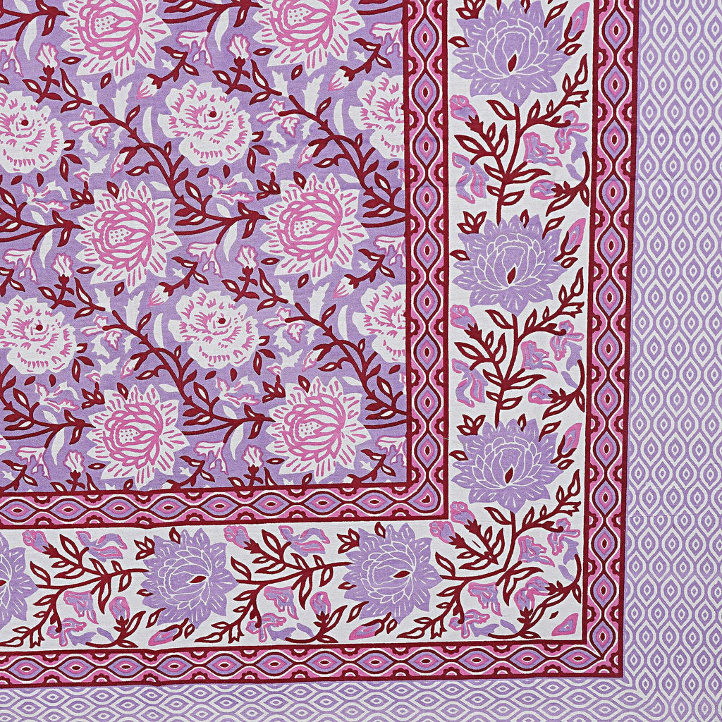 Rudra Bazaar Purple 210 TC Cotton Double King Bedsheet With 2 Pillow Covers