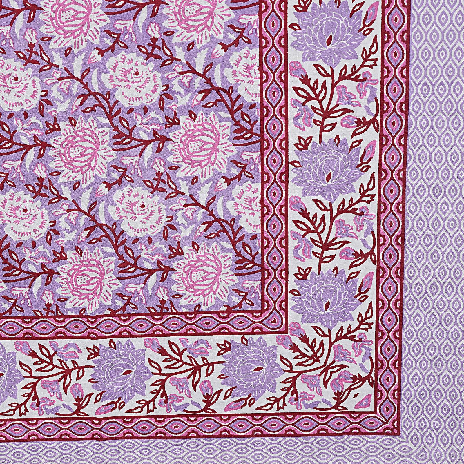 Rudra Bazaar Purple 210 TC Cotton Double King Bedsheet With 2 Pillow Covers