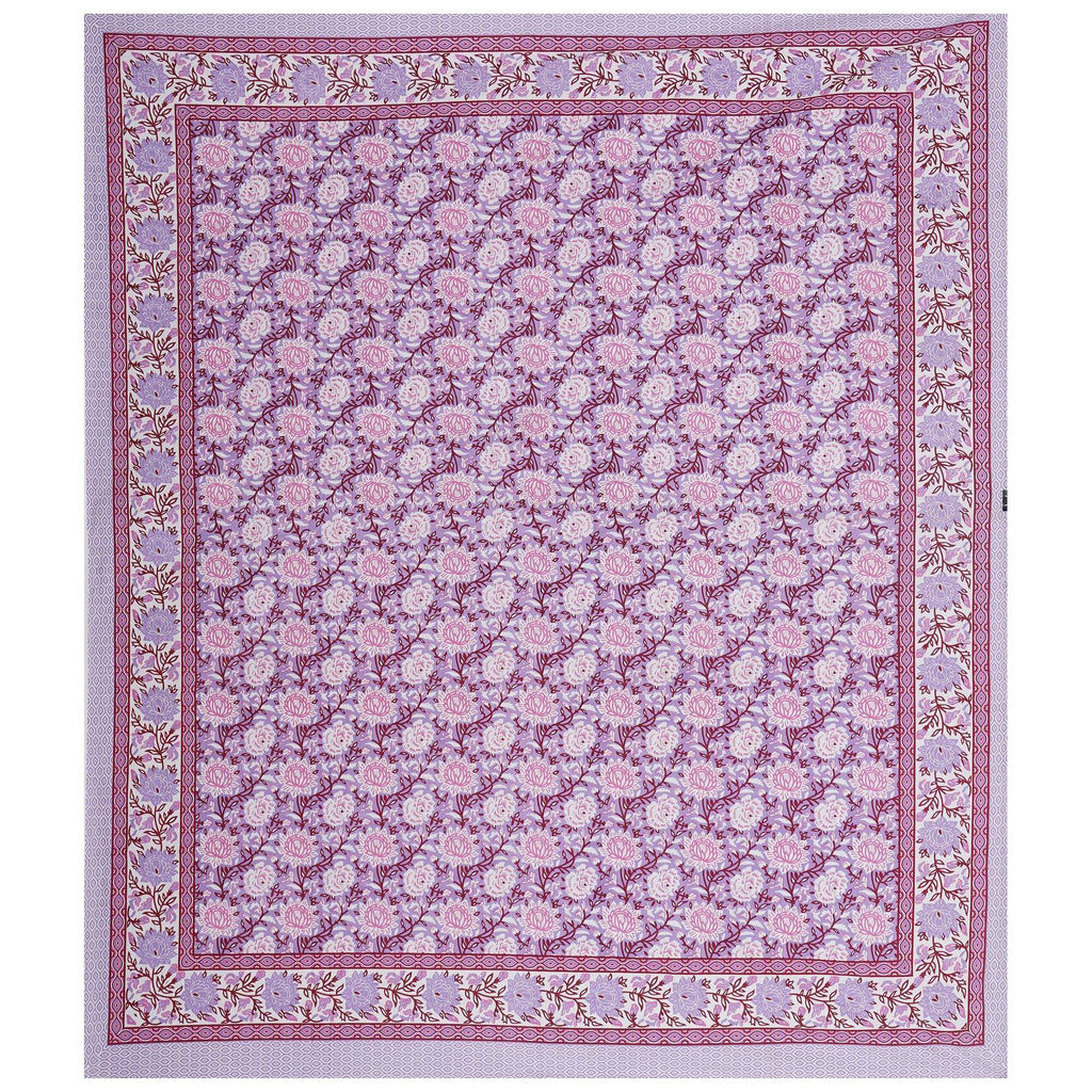 Rudra Bazaar Purple 210 TC Cotton Double King Bedsheet With 2 Pillow Covers