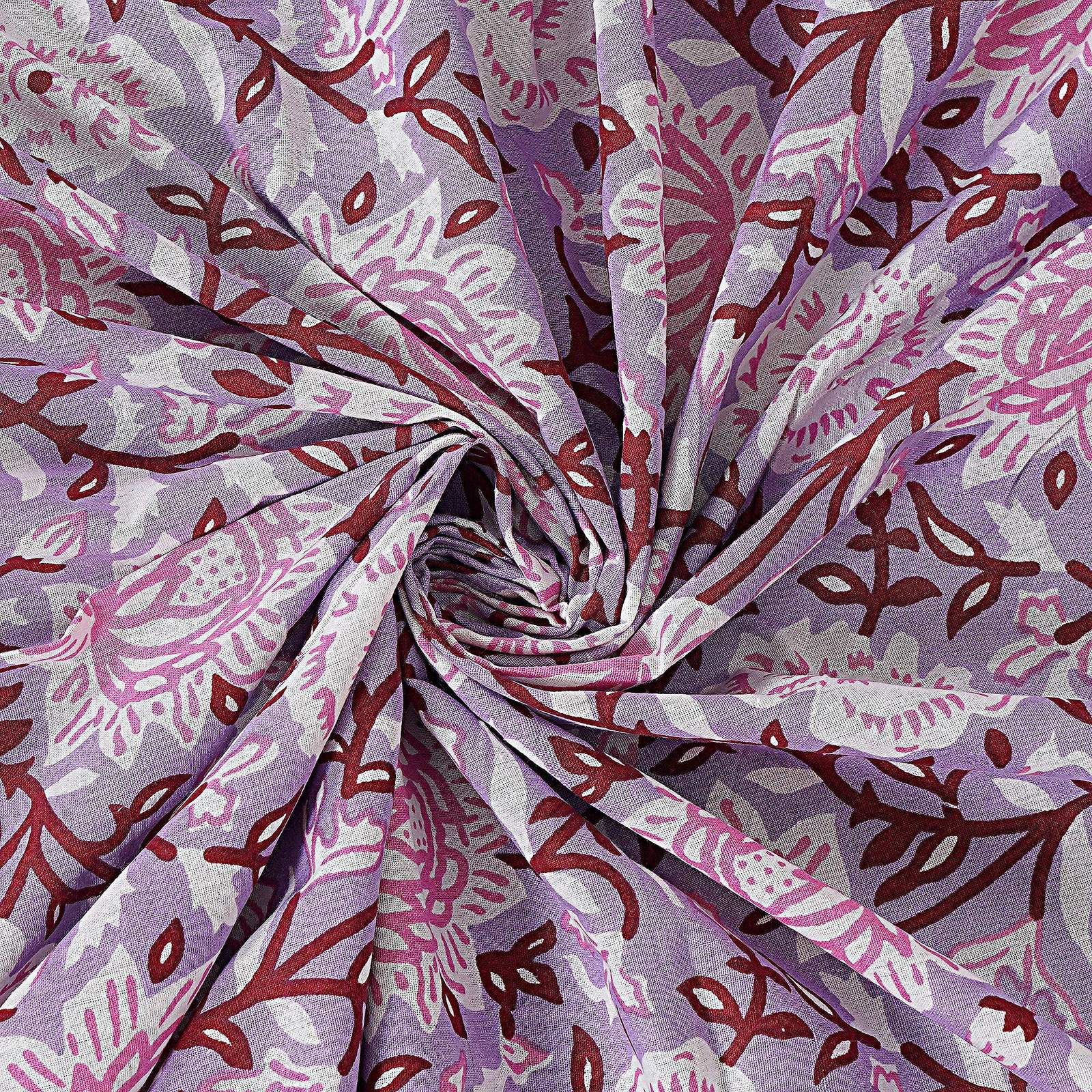 Rudra Bazaar Purple 210 TC Cotton Double King Bedsheet With 2 Pillow Covers