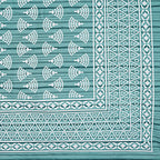 Rudra Bazaar Sea Green 210 TC Cotton Double King Bedsheet With 2 Pillow Covers