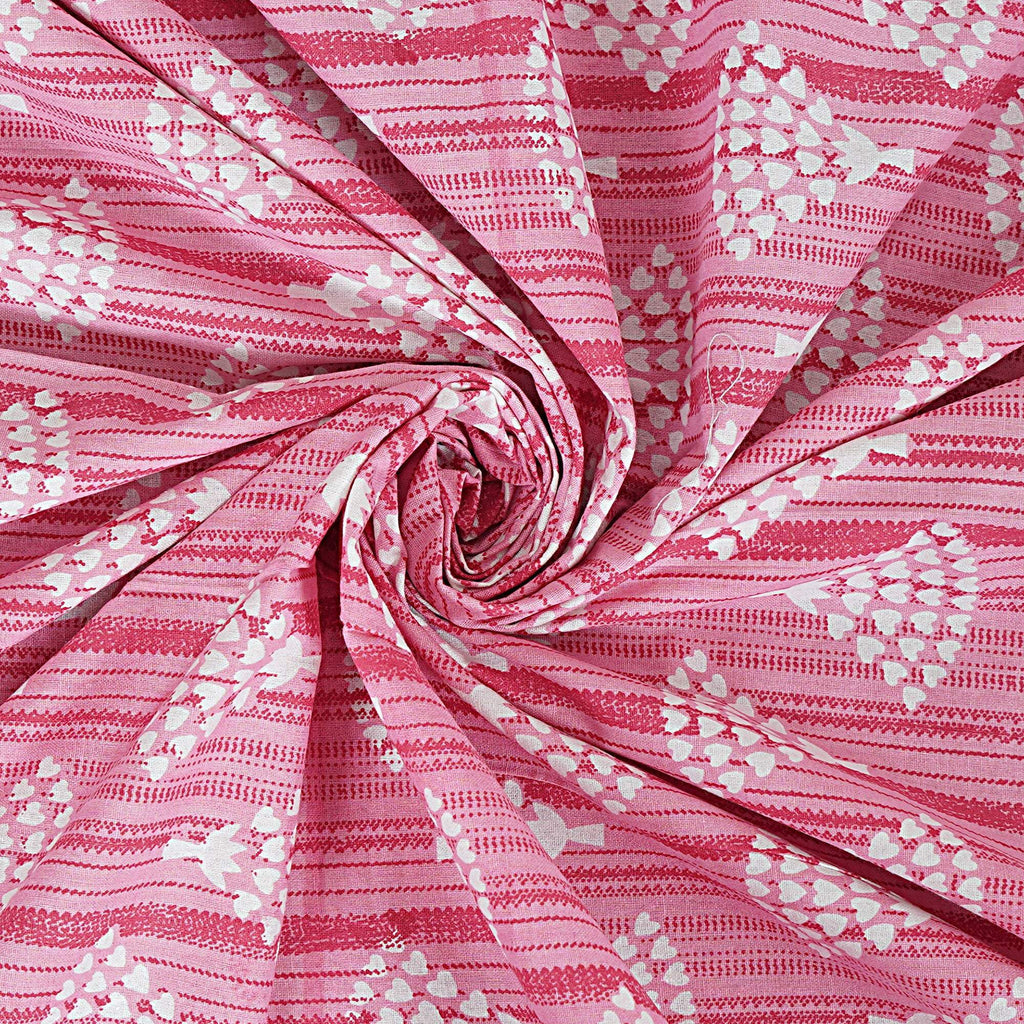 Rudra Bazaar Pink 210 TC Cotton Double King Bedsheet With 2 Pillow Covers