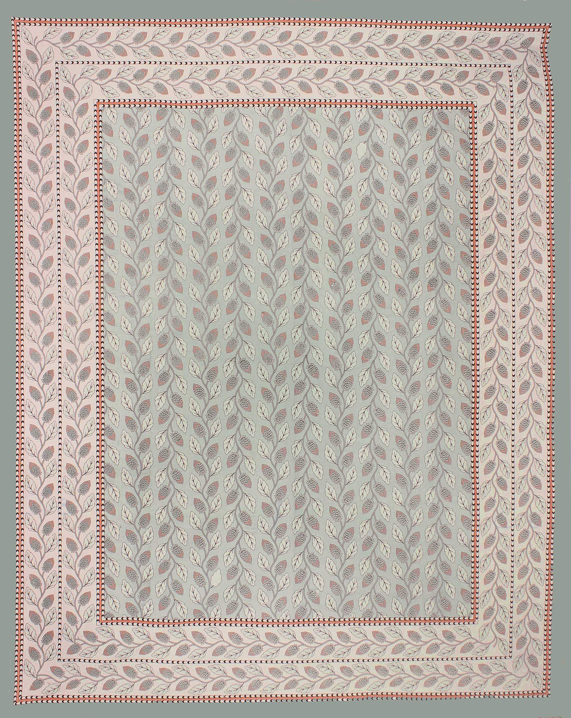 Rudra Bazaar Sea Green 210 TC Cotton Double King Bedsheet With 2 Pillow Covers