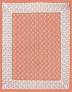 Rudra Bazaar Orange 210 TC Cotton Double King Bedsheet With 2 Pillow Covers