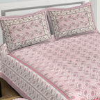 Rudra Bazaar Purple 210 TC Cotton Double King Bedsheet With 2 Pillow Covers