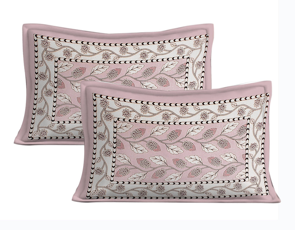 Rudra Bazaar Purple 210 TC Cotton Double King Bedsheet With 2 Pillow Covers