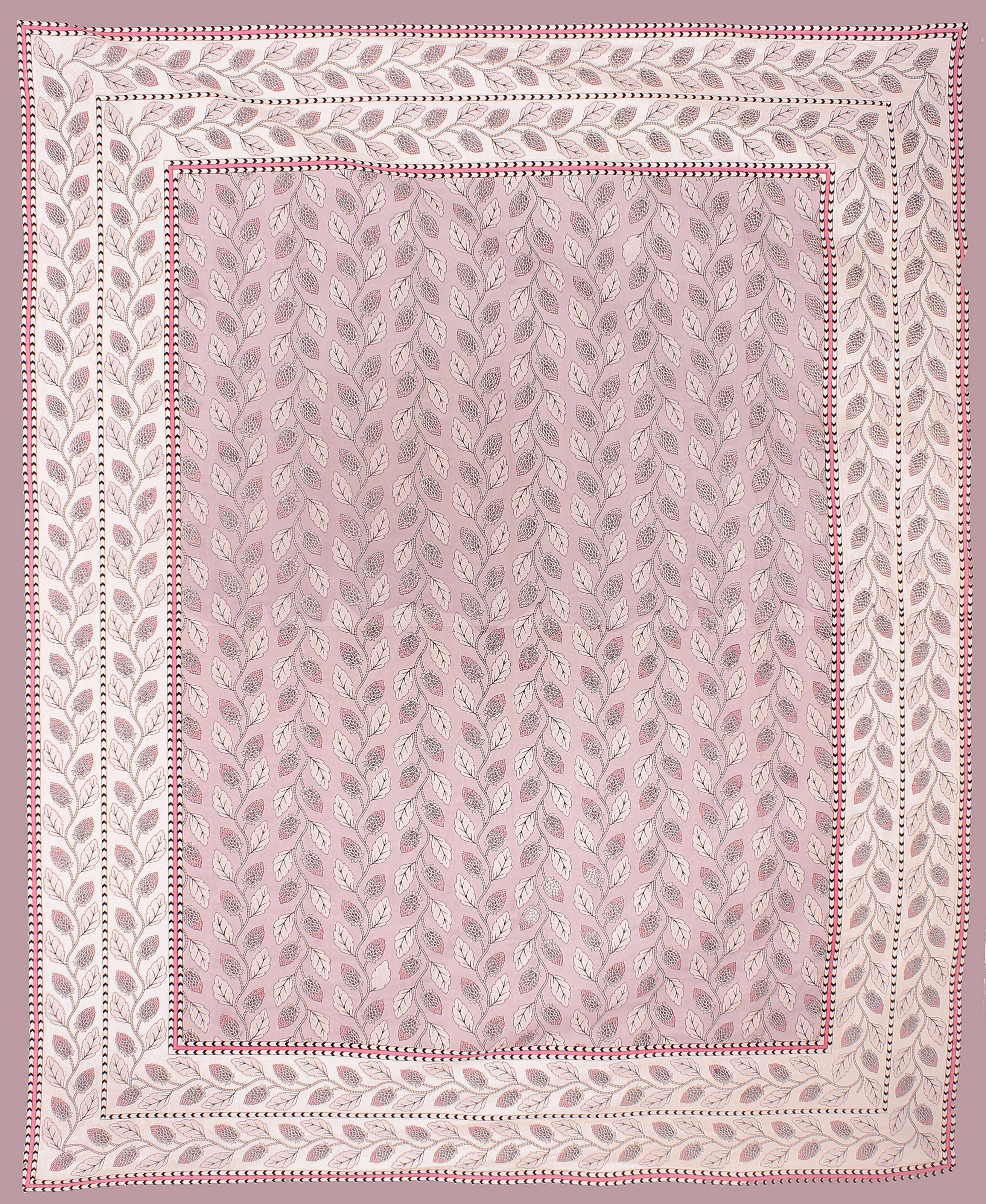 Rudra Bazaar Purple 210 TC Cotton Double King Bedsheet With 2 Pillow Covers