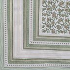 Rudra Bazaar Green 210 TC Cotton Double King Bedsheet With 2 Pillow Covers