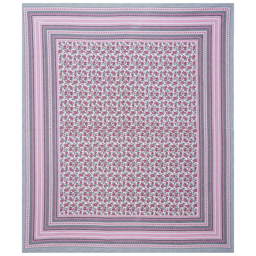 Rudra Bazaar Pink 210 TC Cotton Double King Bedsheet With 2 Pillow Covers